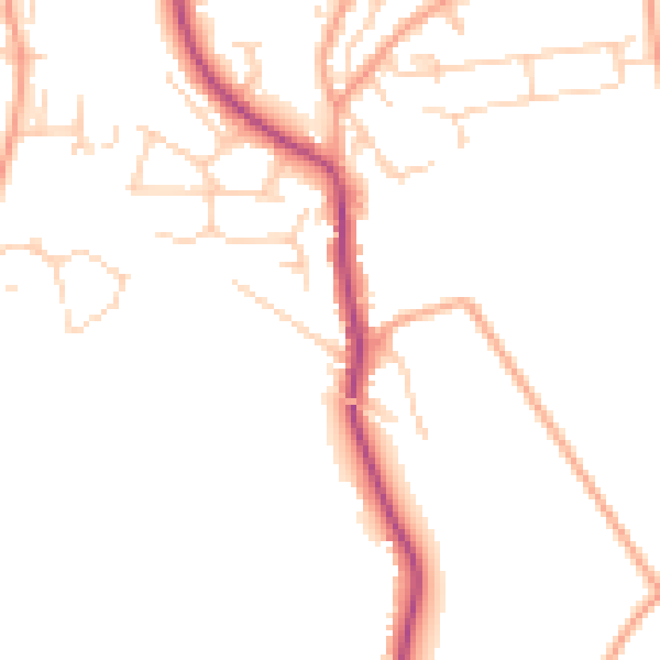 Daytime road noise heatmap for NR27 0JF
