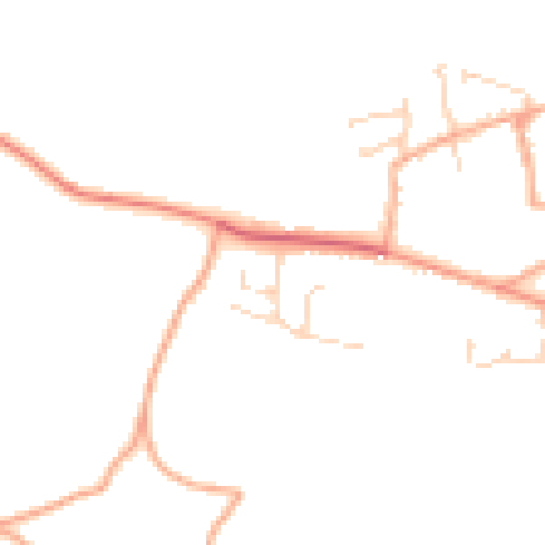 Daytime road noise heatmap for NR27 0NY