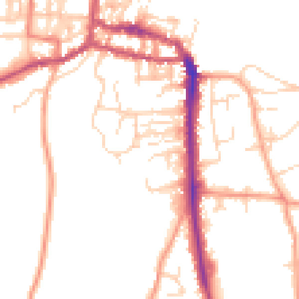 Daytime road noise heatmap for NR27 9BU