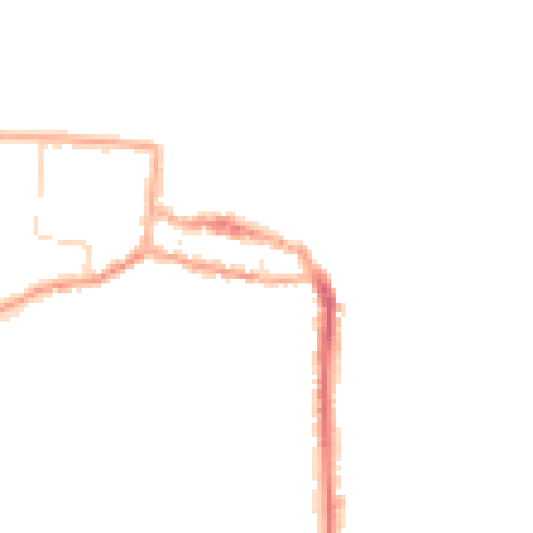 Night-time road noise heatmap for NR27 9DA