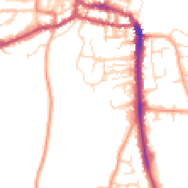 Daytime road noise heatmap for NR27 9DN