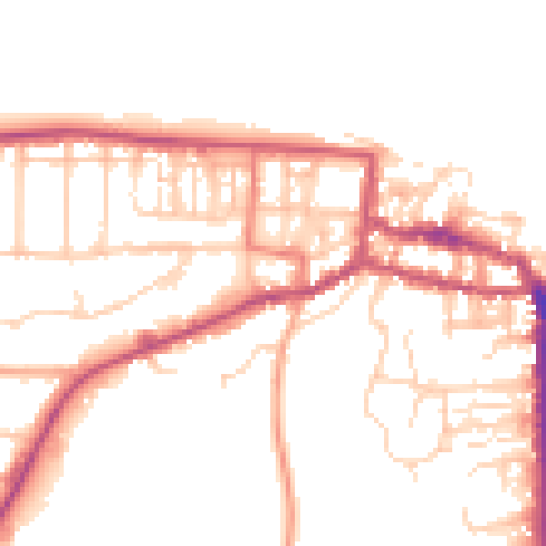 Daytime road noise heatmap for NR27 9ED