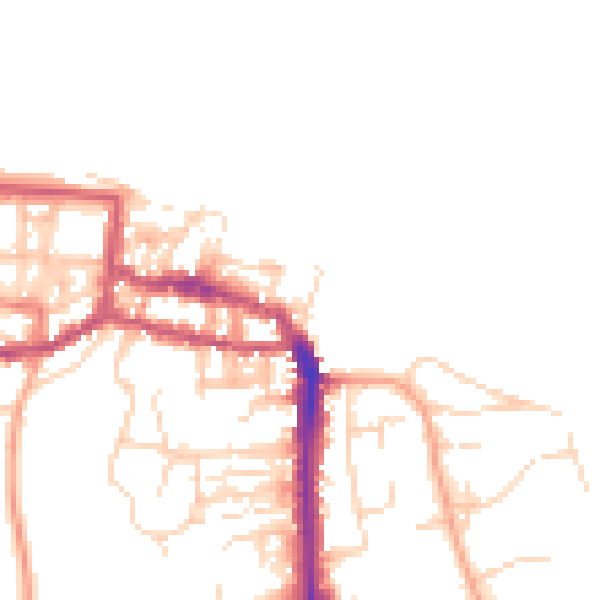Daytime road noise heatmap for NR27 9EU