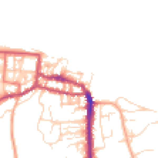 Daytime road noise heatmap for NR27 9EY