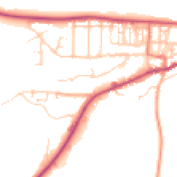Daytime road noise heatmap for NR27 9JX