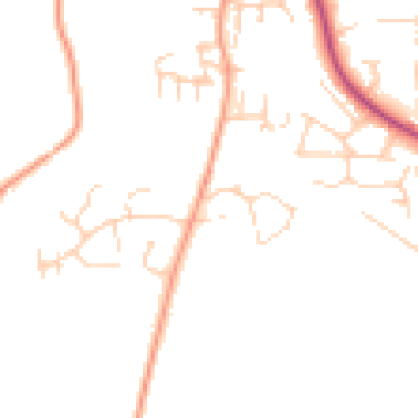 Daytime road noise heatmap for NR27 9LN