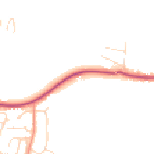 Daytime road noise heatmap for NR27 9NG