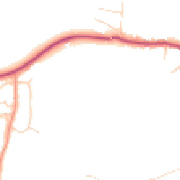 Daytime road noise heatmap for NR27 9NL