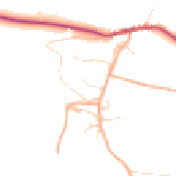 Daytime road noise heatmap for NR27 9PJ