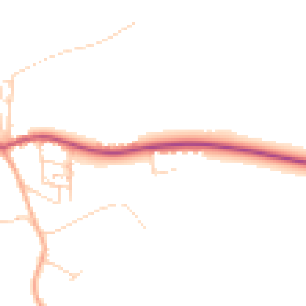 Daytime road noise heatmap for NR27 9QA