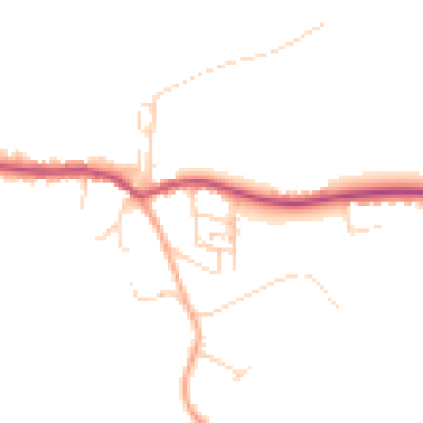 Daytime road noise heatmap for NR27 9QN