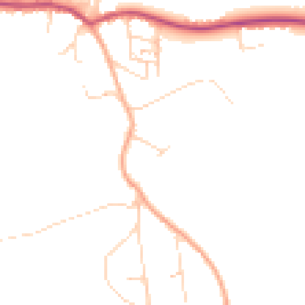 Daytime road noise heatmap for NR27 9QQ