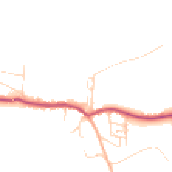Daytime road noise heatmap for NR27 9QR