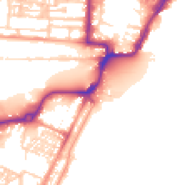 Daytime road noise heatmap for NR33 0AL