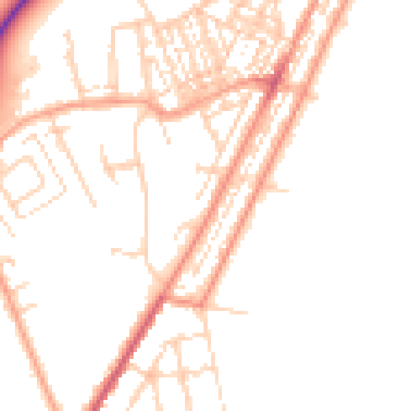 Daytime road noise heatmap for NR33 0BJ