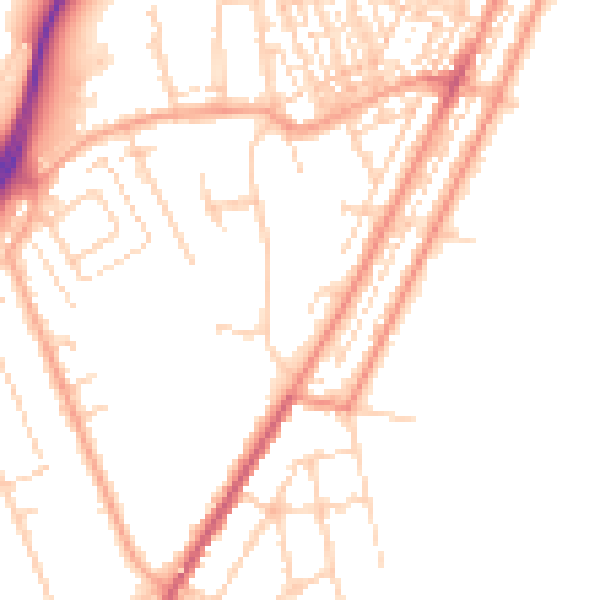 Daytime road noise heatmap for NR33 0BL