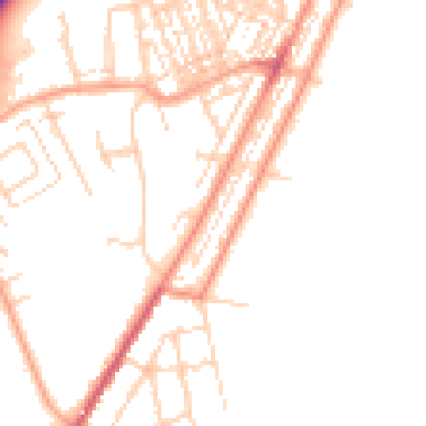 Daytime road noise heatmap for NR33 0BQ