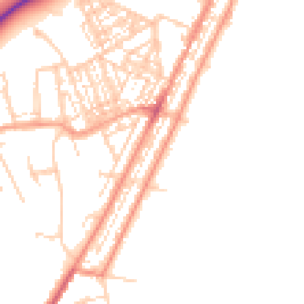 Daytime road noise heatmap for NR33 0DB