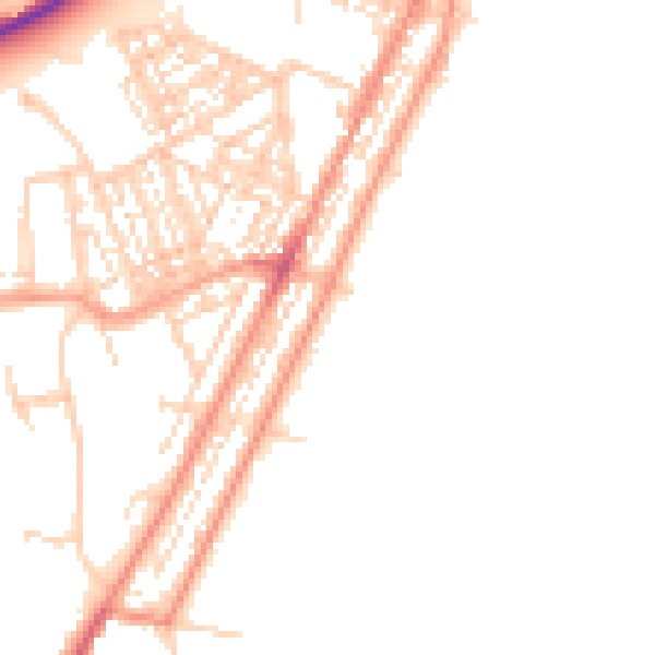 Daytime road noise heatmap for NR33 0DE