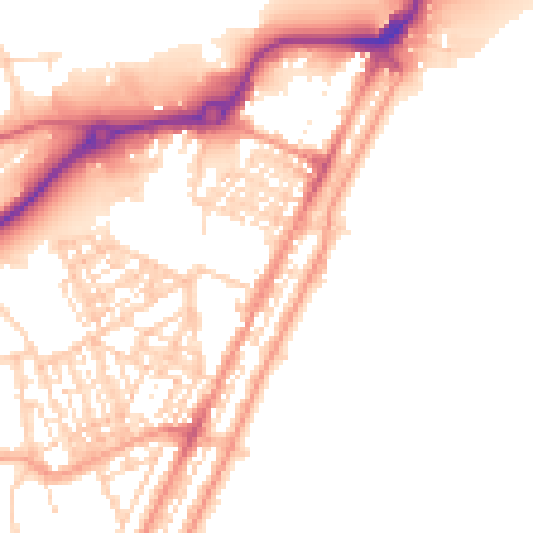 Daytime road noise heatmap for NR33 0DR