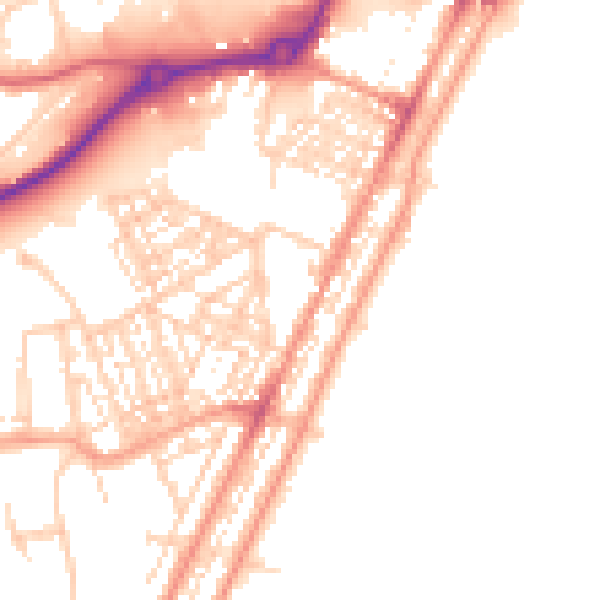 Daytime road noise heatmap for NR33 0DS