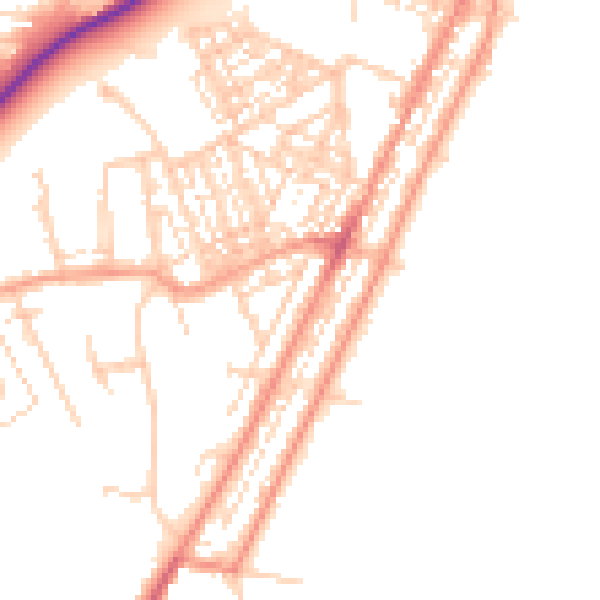 Daytime road noise heatmap for NR33 0DY