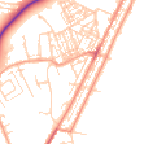 Daytime road noise heatmap for NR33 0EG