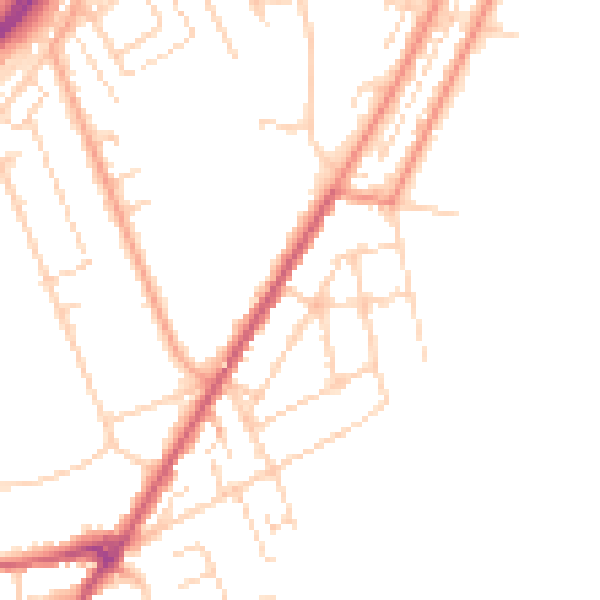 Daytime road noise heatmap for NR33 0FA