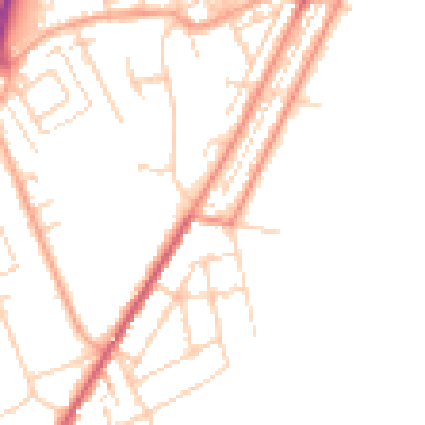 Daytime road noise heatmap for NR33 0HY
