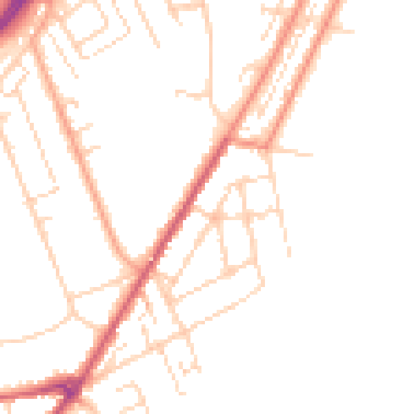Daytime road noise heatmap for NR33 0JD