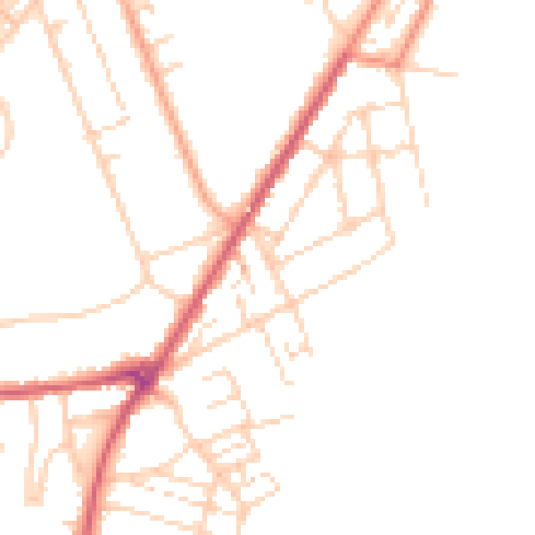 Daytime road noise heatmap for NR33 0JL