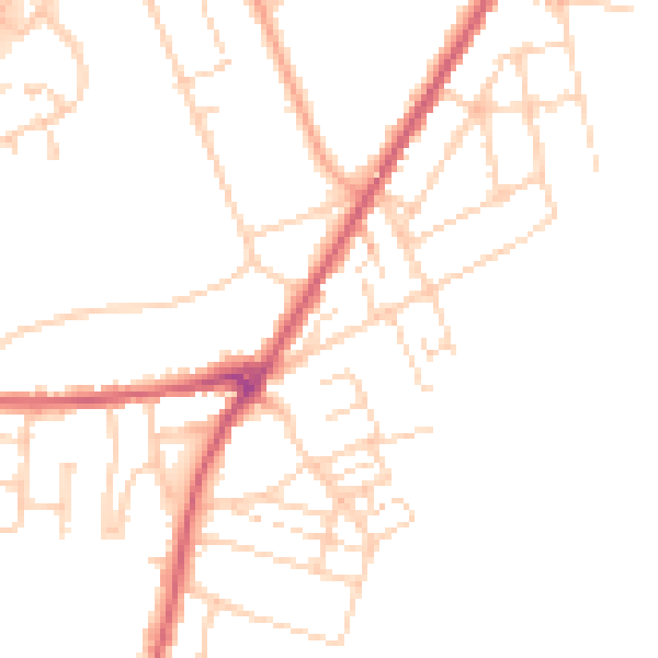 Daytime road noise heatmap for NR33 0JU