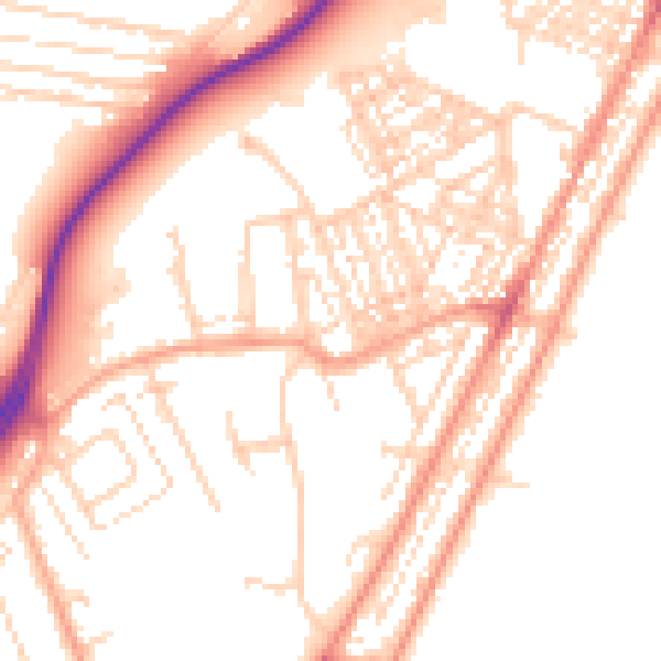 Daytime road noise heatmap for NR33 0LT
