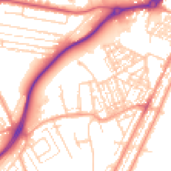 Daytime road noise heatmap for NR33 0LX