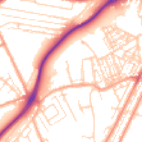 Daytime road noise heatmap for NR33 0NE