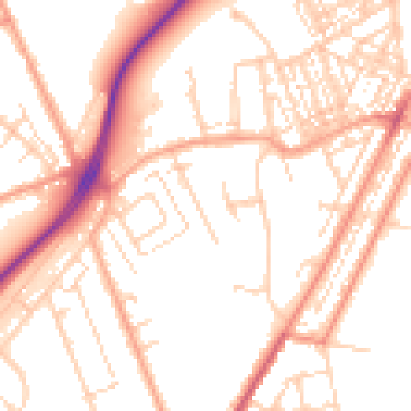 Daytime road noise heatmap for NR33 0NF