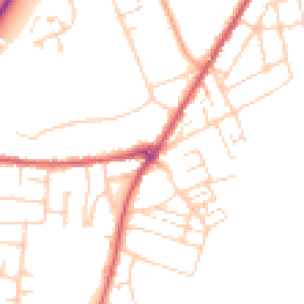 Daytime road noise heatmap for NR33 7AE