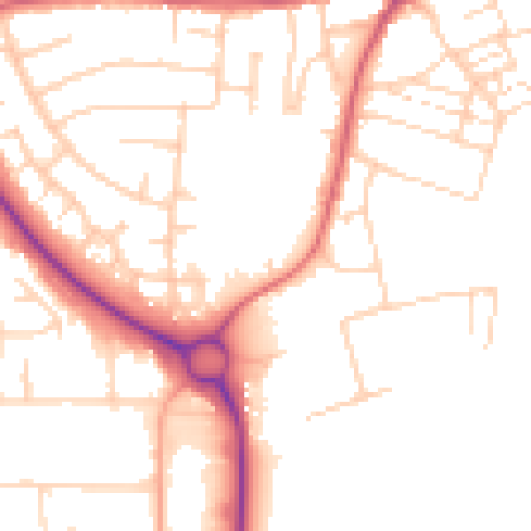 Daytime road noise heatmap for NR33 7AZ