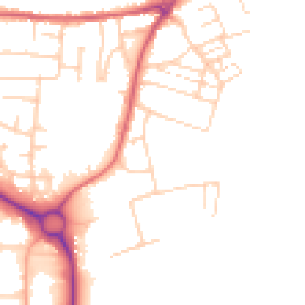 Daytime road noise heatmap for NR33 7BB
