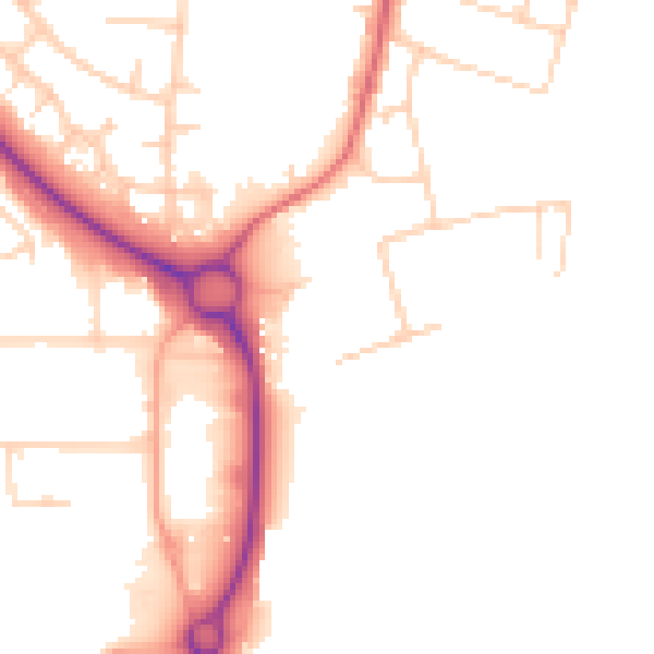 Daytime road noise heatmap for NR33 7BD