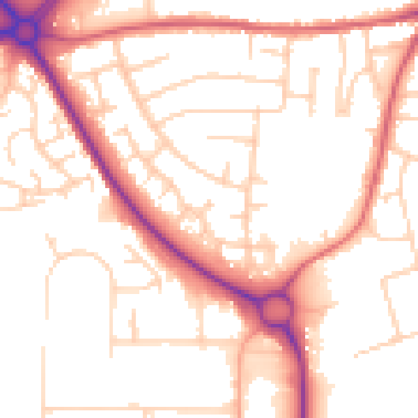 Daytime road noise heatmap for NR33 7EH