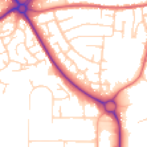 Daytime road noise heatmap for NR33 7EQ