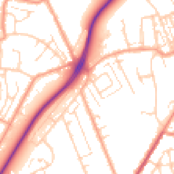 Daytime road noise heatmap for NR33 7JD