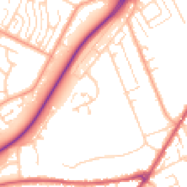 Daytime road noise heatmap for NR33 7JU