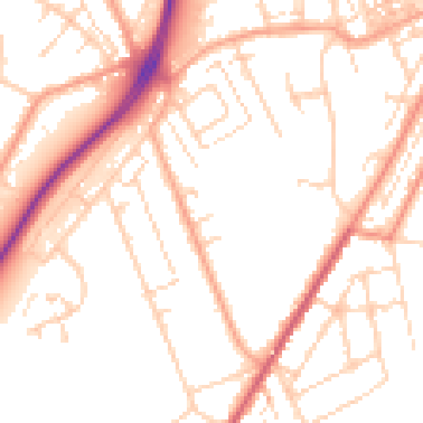Daytime road noise heatmap for NR33 7LP