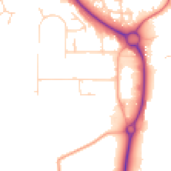 Daytime road noise heatmap for NR33 7NP