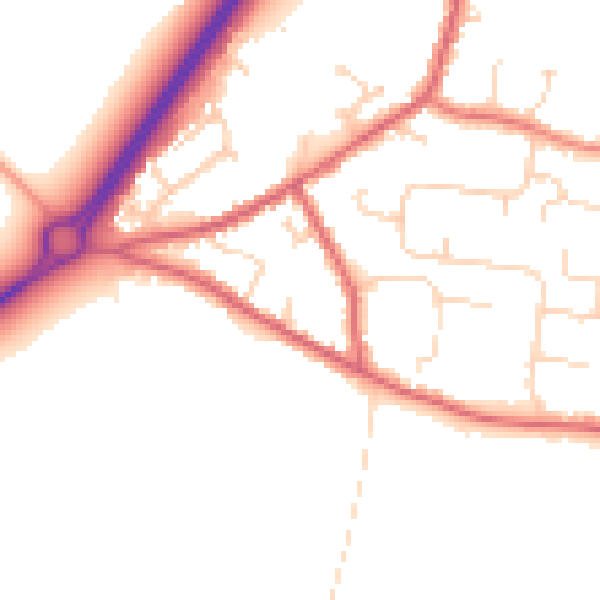 Daytime road noise heatmap for NR33 7SZ