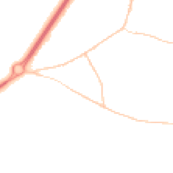 Night-time road noise heatmap for NR33 7SZ