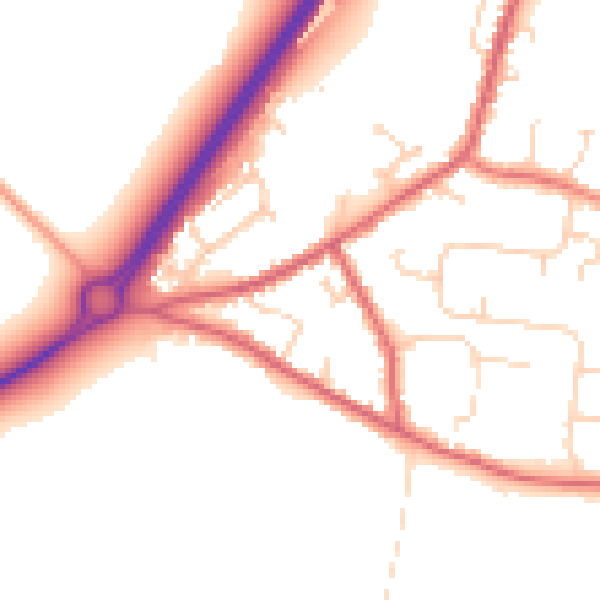 Daytime road noise heatmap for NR33 7TA