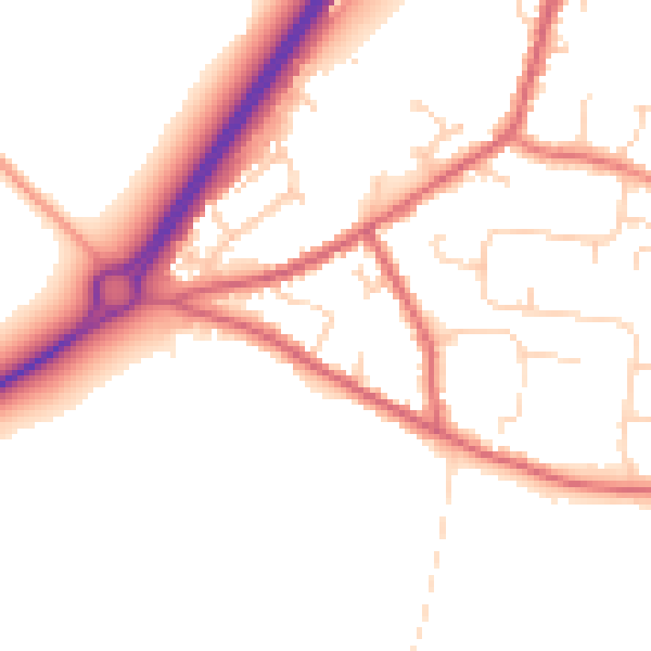Daytime road noise heatmap for NR33 7TD
